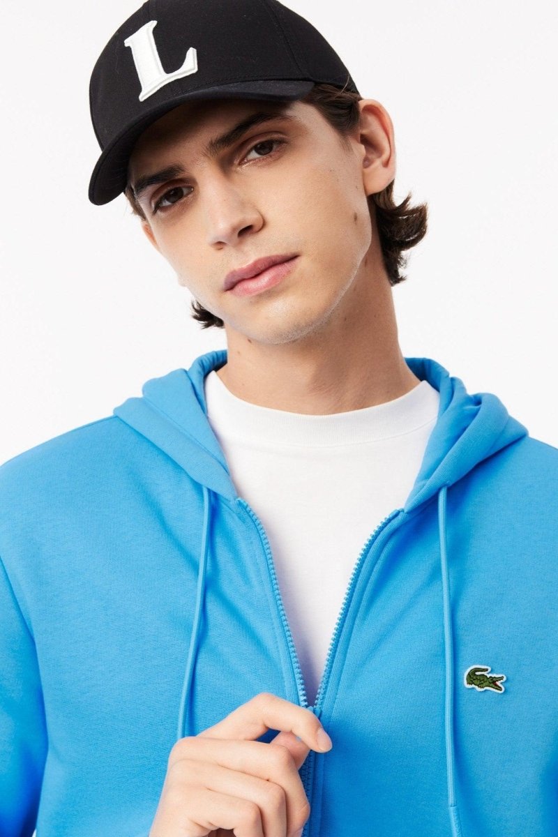 Sweat à capuche Lacoste bleu - French Destock