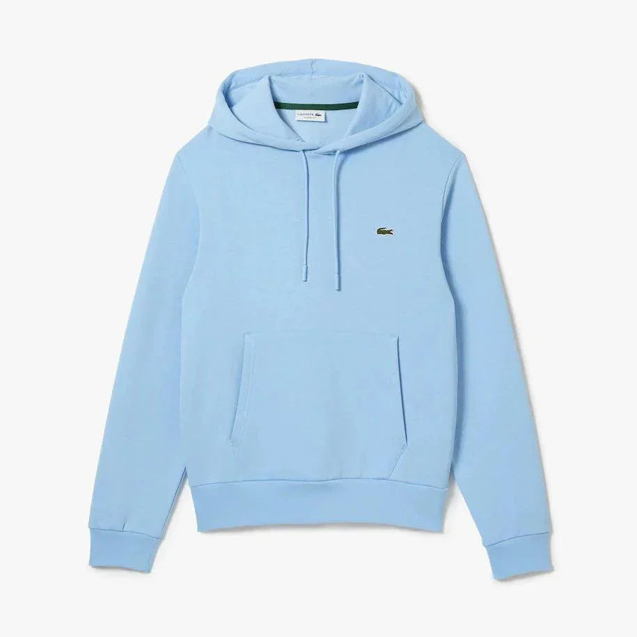 Sweat à capuche Lacoste bleu en coton bio - French Destock