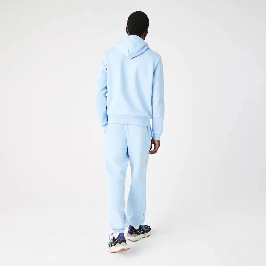 Sweat à capuche Lacoste bleu en coton bio - French Destock