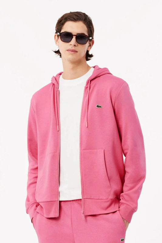 Sweat à capuche Lacoste rose - French Destock