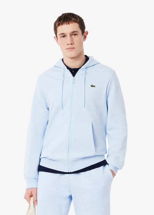 Sweat zippé à capuche Lacoste bleu - French Destock