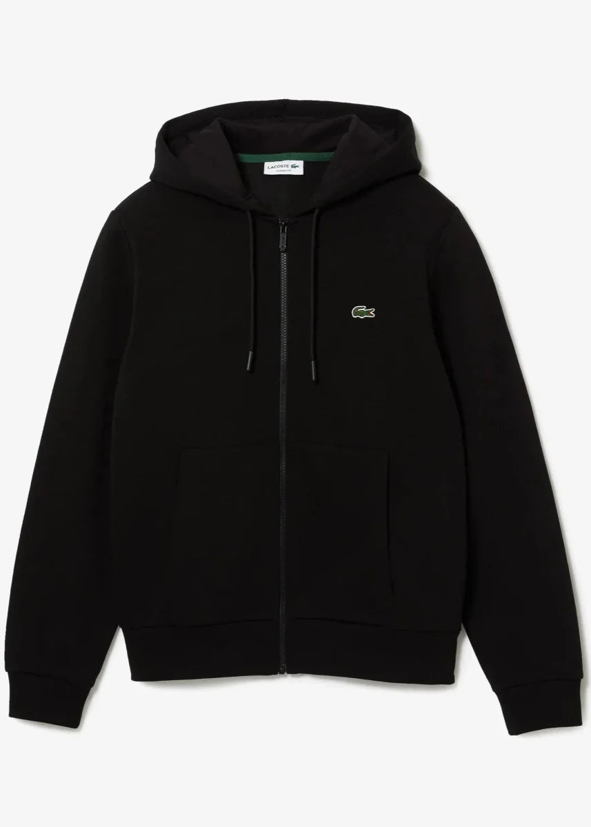 Sweat zippé à capuche Lacoste noir - French Destock
