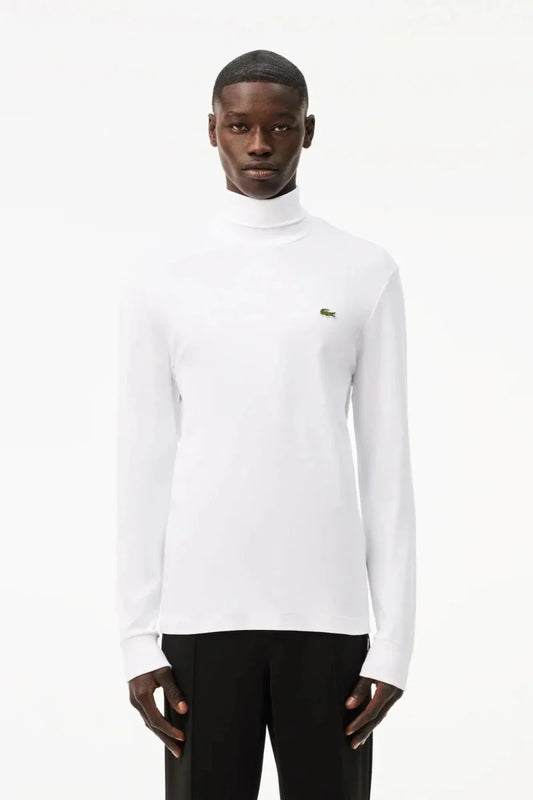 T-Shirt col roulé Lacoste blanc - French Destock