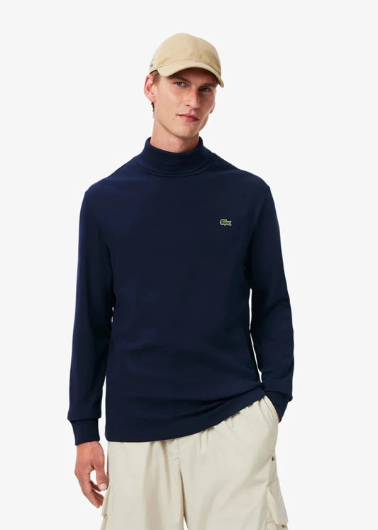 T-Shirt col roulé Lacoste marine - French Destock