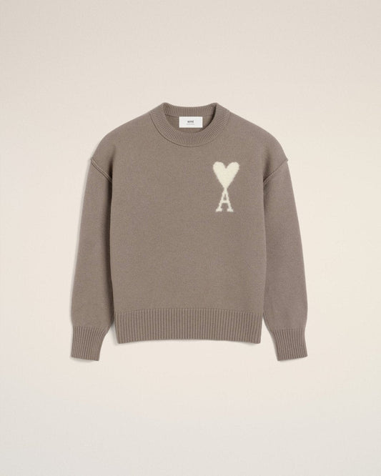 TAUPE WOOL AMI SWEATER - French Destock